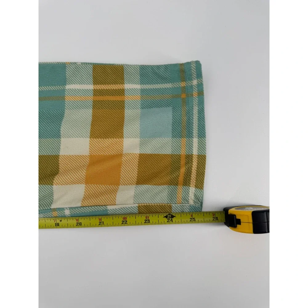 Cat & Jack Kids XL 14 Pajama Pants Teal Yellow Plaid Sleepwear Bottoms